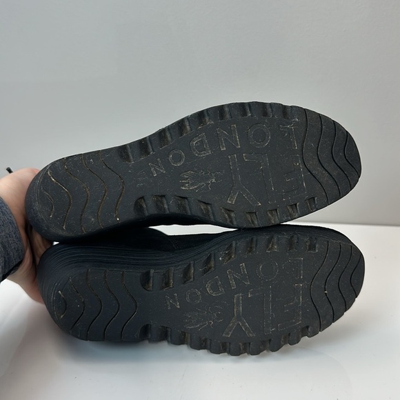 Fly London Yebi Ruched Suede Wedge Booties Size 10 - Picture 9 of 16